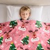 Lomsoe Christmas Throw Blanket - Deer & Christmas Tree Pattern Flannel Throw Blanket, Soft & Warm Throw Blanket for Couch & Bed - 3 of 4