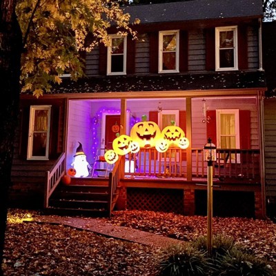 Costway 7.5' Halloween Inflatable 7 Pumpkins Patch W/led Light Outdoor ...