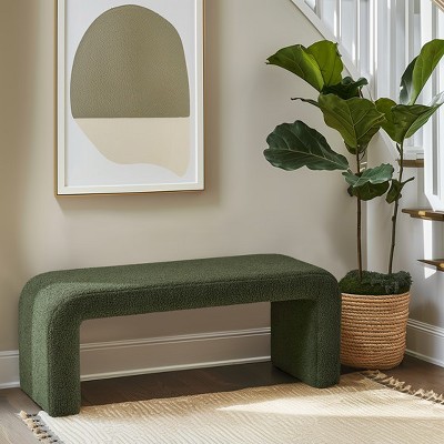 Vynxaria Boucle Waterfall Bench Green 42"W