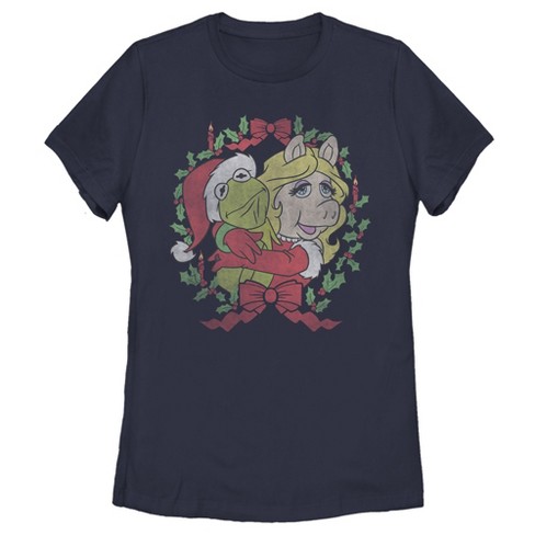 Women's The Muppets Christmas Kermit and Piggy Hug T-Shirt - image 1 of 4