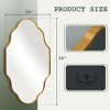 Beautyolove 24 in. W x 36 in. H Scalloped Gold Aluminum Alloy Framed Wall Mirror Irregular Decorative Wall Mirror - 4 of 4