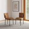 POVISON Modern Minimalist Orange Dining Chair(Set of 2), Black Carbon Steel Legs, Technology Leather,31.5" - 2 of 4