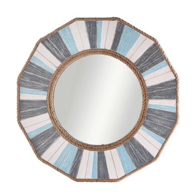 Wood Montauk Weathered Rope Decorative Wall Mirror - StyleCraft