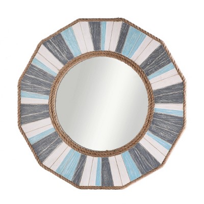 Wood Montauk Weathered Rope Decorative Wall Mirror - StyleCraft