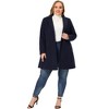 Agnes Orinda Women's Plus Size Work Tie Waist Notched Lapel Long Coat - 3 of 4