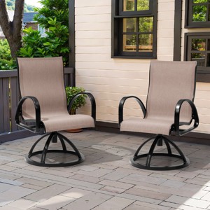 Crestlive Products Aluminum Patio Outdoor Dining Chair With Sunbrella (Set of 2) - 1 of 4