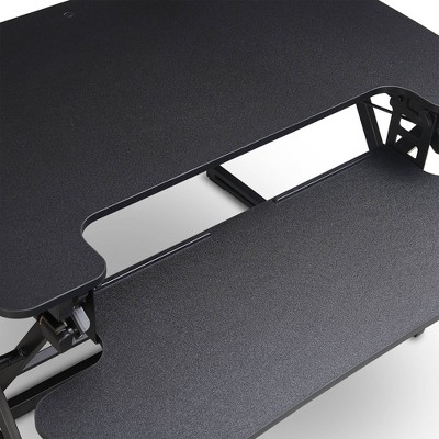 Large Black Adjustable Standing Desk Converter with Keyboard Tray