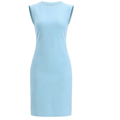 Женские платья INSPIRE CHIC Women's Summer Sleeveless Round Neck Casual Split A Line Midi Dresses Large Light Blue