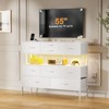Hausource 9 Drawer Dresser 55" TV Stand Chest of Drawers with Charging Station, LED Light - 3 of 4