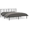 vidaXL Elegant King Metal Bed Frame-Black Powder-Coated Steel-Modern Bedroom Furniture - image 2 of 4