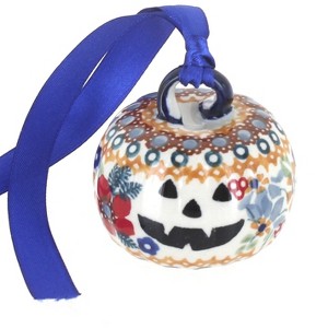 Blue Rose Polish Pottery K047 Manufaktura Pumpkin Ornament - 1 of 2
