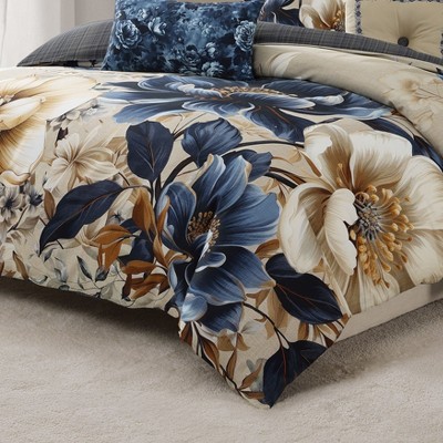 Bebejan English Manor 100% Cotton Sateen 5 Piece Floral Reversible Comforter Set, All Season Bedding Set-Queen — фото 3