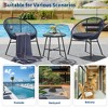 3 Pieces Outdoor Acapulco Chair Patio Bistro Set, All-Weather Acapulco Chairs with Glass Top Table, Modern Patio Conversation Chairs Set of 2 - 2 of 4