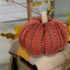 NAYSAYE Set of 2 Fabric Pumpkins Ornament Holiday Decor for Fall Harvest Festival Thanksgiving Tabletop Display, Orange, 16"*12"*6" - 4 of 4