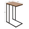 Kate and Laurel Lockridge Rectangle Wood C Table, 19x12x27, Rustic Brown and Black - 2 of 4