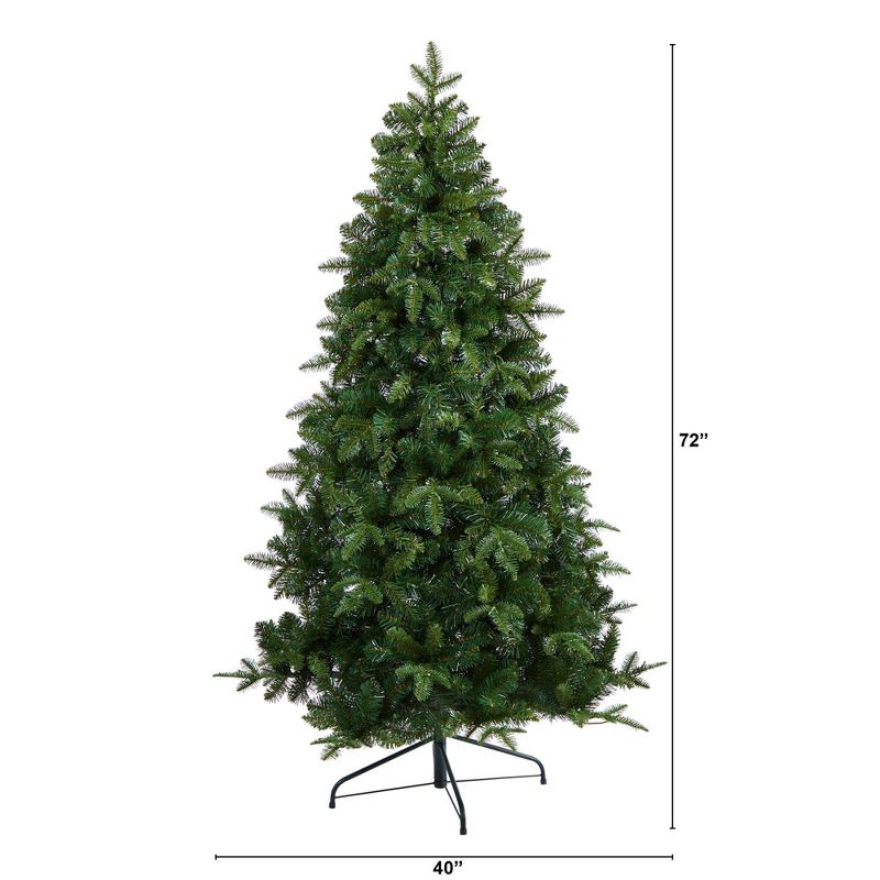 6ft Nearly Natural Pre-Lit LED Grand Teton Spruce Flat Back Artificial Christmas Tree Clear Lights, 3 of 13
