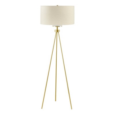 Elegant Silver Tripod Floor Lamp with Glass Shade