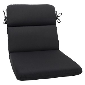 Sunbrella Canvas Outdoor Rounded Edge Chair Cushion - Black