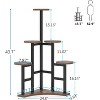 Gulches Rustic Indoor 6-Tiered Corner Plant Stand Flower Shelf, Warm Wood & Black Steel - 2 of 4