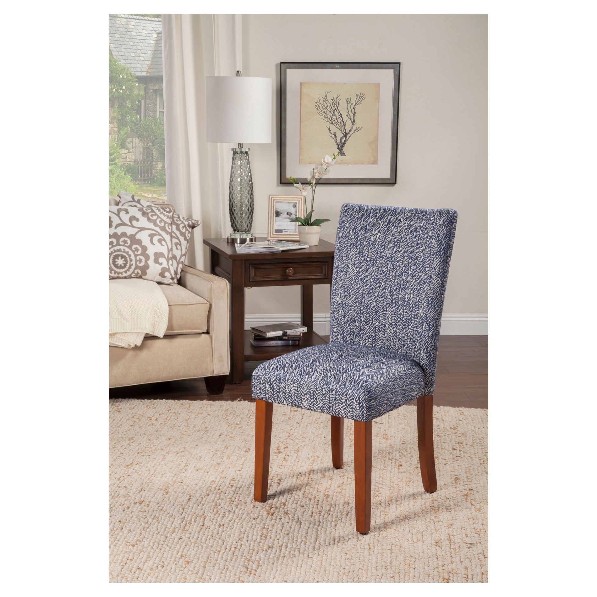 Set of 2 Parsons Pattern Dining Chair Wood - HomePop