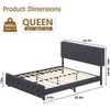 Queen Size Bed Frame, Upholstered Platform with Headboard, Upholstered Bed Frame with Linen Fabric Wrap, Platform Bed with USB Ports, Gray - 2 of 4