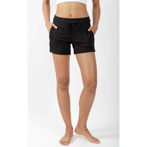 90 Degree By Reflex Soft And Comfy Activewear Lounge Shorts With Pockets  And Drawstring For Women - Black - 2x : Target