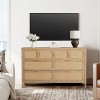 6 Drawer Dresser for Bedroom, Rattan Dresser with Metal Handles, Farmhouse Wood Storage Chest of Drawers for Bedroom, Living Room, Office - 2 of 4