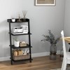 Costway 4-Tier Ladder Shelf Leaning Bookshelf withAnti-falling Baffle Wood Bookcase Black/White - 2 of 4