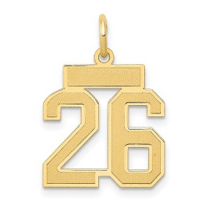 Black Bow Jewelry 14k Yellow Gold, Jersey Collection, Small Number 26 Pendant - 1 of 4