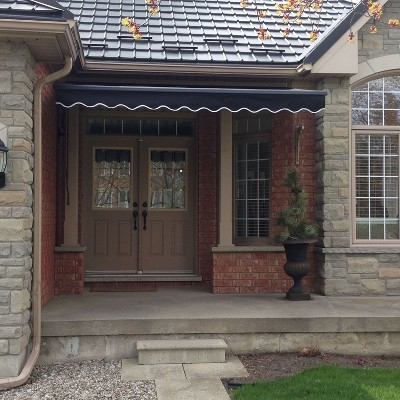 Black Polyester UV Resistant Patio Awning Fabric Replacement