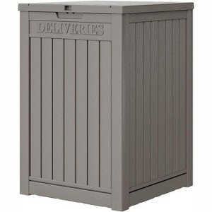 Sersper Multi-Purpose Outdoor Storage Box, 48-Gallon Lockable Trash, Storage, and Parcel Drop Box, Waterproof and Durable Resin Material, Brown - 1 of 4