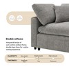 Whisen Modular Sectional Sofa Bed, 6-seat Chenille Cloud Couch Set with Ottoman, Free Combination - Gray - 3 of 4