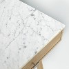 The Bianco Collection Viola 44" Rectangular Italian Carrara White Marble Writing Desk - 4 of 4