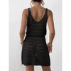 Women's Dress Knit Cami Slim-Fit See-Through Beach Dress  Cutout Design Summer Cover-Up for Vacation, Pool Parties & Resort Outfits - 3 of 4