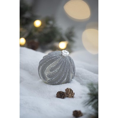 YOOCOZZ Trendy Household Christmas Decoration 6 Set, 3.9" Elegent Xmas Ball Ornaments, Glass Decorative Hanging Ball Xmas Tree Ornaments