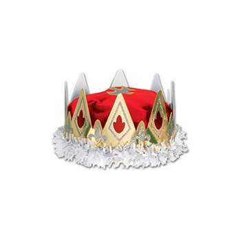Beistle Royal Queens Crown Hat One Size Red 66111-R