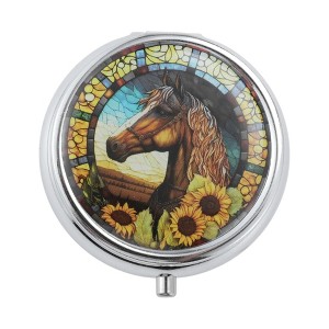 Unique Bargains 3 Grid Round Pattern Design Pill Case 1 Pc - 1 of 4