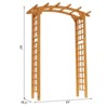 7.5' Fir Wood Round Outdoor Garden Pergola Style Arbor Arch Trellis - 3 of 4
