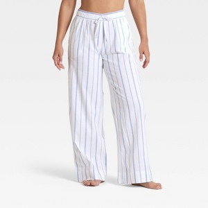 Women's Striped Cotton Blend Pajama Pants - Auden™ - 1 of 4