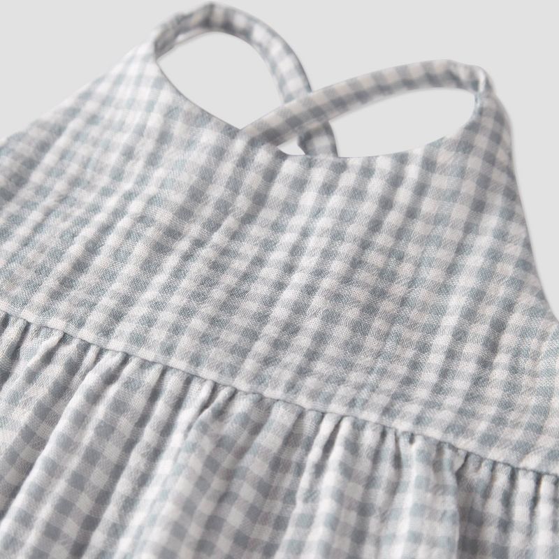 little Planet By Carter's Baby Creek Gingham Gauze Jumpsuit - Blue, 3 of 7