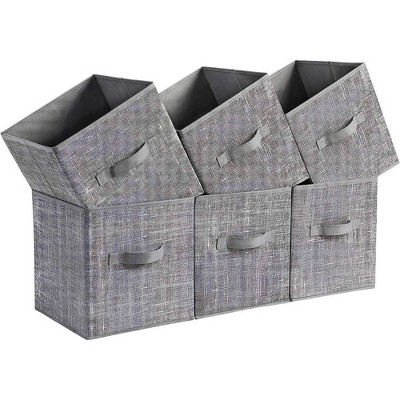 Songmics Cube Storage Bin 6 Foldable Oxford Fabric And Non-woven Fabric  Cube Organizer Bin With Handles Storage Box : Target