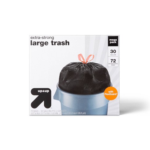 30 Gallon 50 Count Basics Flextra Multipurpose Drawstring Trash Bags 