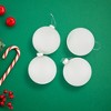 Northlight Matte Frosted Christmas Glass Ball Ornaments - 4" (100mm) - White - 4ct - 3 of 4
