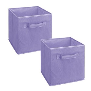 ClosetMaid Cubicals Fabric Drawer, Open Storage Bin for Home Organization, 11" H X 10.5" W X 10.5" D, Light Purple (2 Pack) - 1 of 4