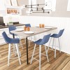 LeisureMod Elland 41" Upholstered Leather Bar Stool with Iron Legs - Modern White Base and Footrest Counter Height Stool for Kitchen and Bar, Set of 2 - 2 of 4