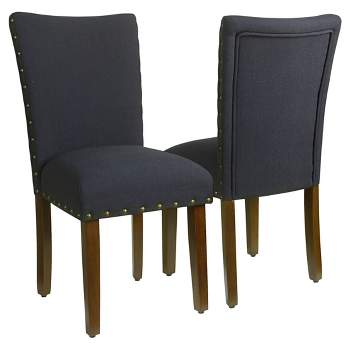 Set of 2 Classic Parsons Chair with Nailhead Trim - Homepop