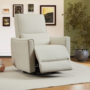 Swivel Rocking Recliner Chair, Manual Leather Recliner Glider, Comfortable Rocker, for Living Room, Bedroom - 1 of 4