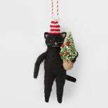 Felted Wool Black Cat Christmas Tree Ornament - Wondershop™