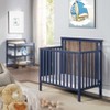 Gulches Mini Crib with Mattress Pad - 3-in-1 Design, Midnight Blue/Vintage Walnut Finish - 2 of 4