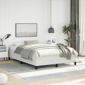 Bed Frame White Faux leather, plywood, engineered wood Full, Double - 1 of 4
